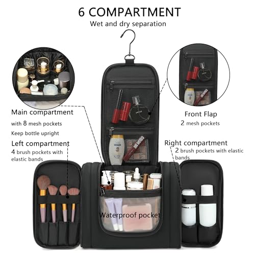 Hanging Travel Toiletry Bag with Metal Hook - 11L