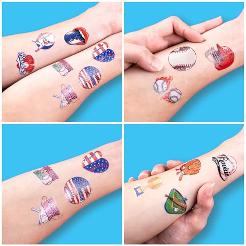 120 PCS Baseball Temporary Tattoos for Kids