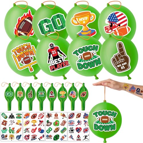 72-Piece Football Party Favors Set with Punch Balloons & Tattoos