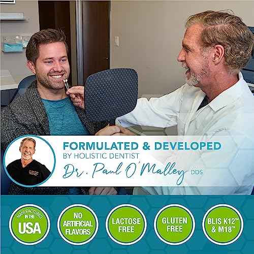 Oral Probiotics for Mouth Bad Breath Treatment for Adults: Dentist Formulated BLIS K12 M18 Advanced Oral Probiotics for Teeth and Gums, 60 Chewable Oral Health Probiotics Supplement Tablets (Mint 2pk)