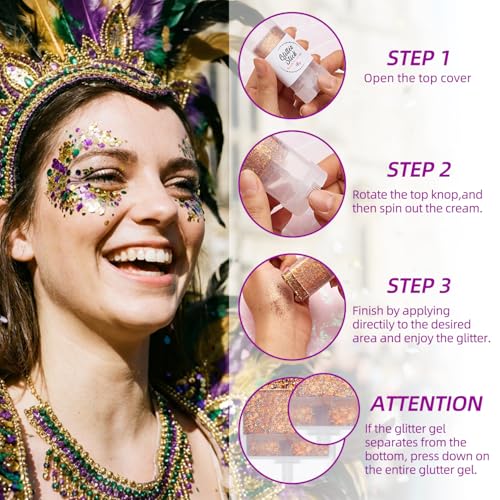 Holographic Glitter Gel for Face & Body – Waterproof Chunky Sparkles