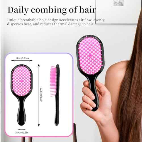 Detangling Brush,2 Pack Detangler Brush, Gentle & Effective Detangling on Wet or Dry Fragile Hair Types,Ultra-light, Detangling Brsuh ventilated and antistatic hairbrush (Pink+purple)