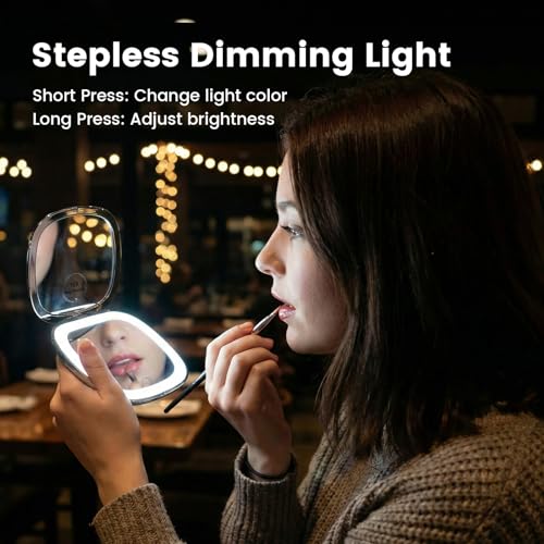 FRANO 10X Magnifying Makeup Mirror with Dimmable LED Light