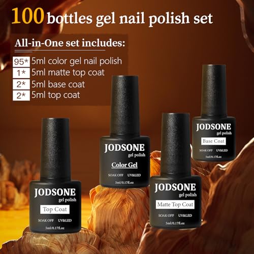 JODSONE Gel Nail Polish Kit 95 Colors with Base & Top Coats for Manicure