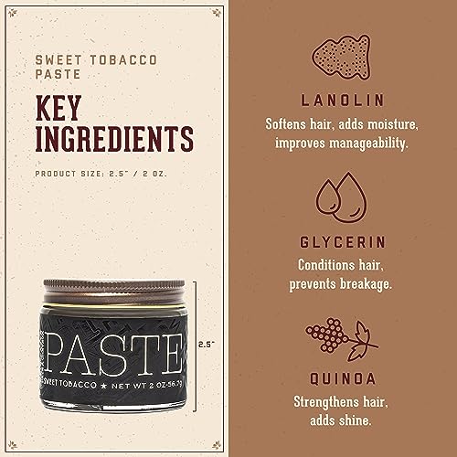 18.21 Man Made Hair Styling Product, 2oz. Original Sweet Tobacco Scent in Paste with Natural Shine Finish