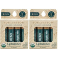 Organic Lip Balm Set, 4 Flavors - Moisturizing for Cracked & Dry Lips (Pack of 2)