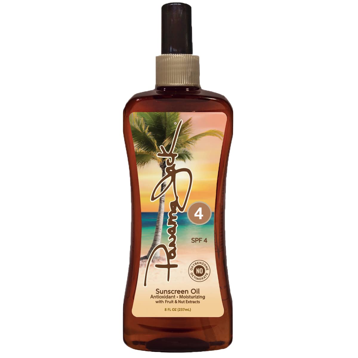 Panama Jack Sunscreen Tanning Oil - SPF 4, PABA, Paraben, Gluten & Cruelty Free, Antioxidant Formula with Exotic Oils & Fruit & Nut Extracts, 8 FL OZ