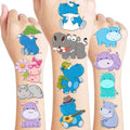 96 Hippo Temporary Tattoos - Jungle Party Favors for Kids
