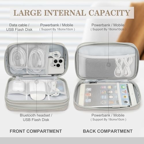 FYY Large Travel Cable Organizer Bag – Waterproof Double Layer