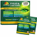 Eyelid & Lash Wipes with Tea Tree Oil, Aloe Vera & Hyaluronic Acid for Sensitive Eyes, Dry Eye Cleansing & Blepharitis Relief - 120 PCS