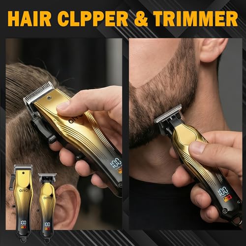 Professional Cordless Hair Clippers for Men with Titanium Blades