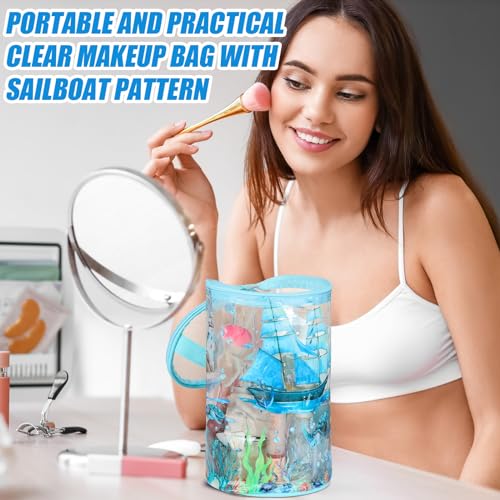 Sanwuta Sailboat Clear Toiletry & Makeup Bag Waterproof Travel Organizer