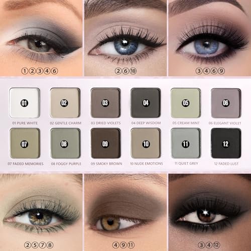 Afflano Matte Eyeshadow Palette - Cool Toned Taupe & Nude