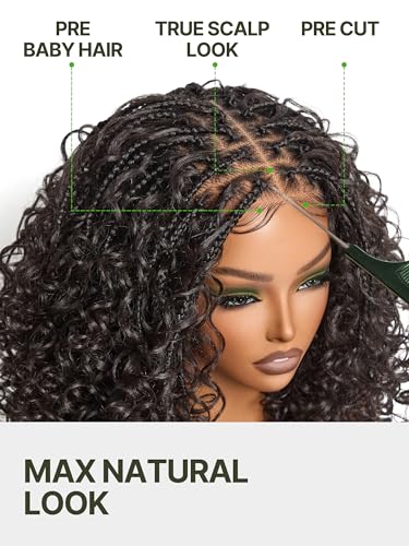 Frodio 13x6 HD Boho Braided Lace Wig 12" Glueless Pre-Cut