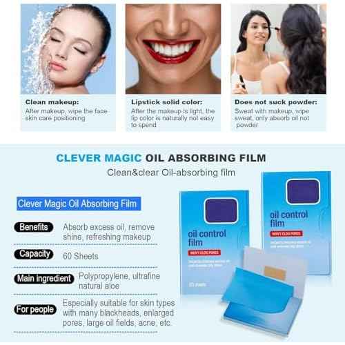 5 Packs Oil Blotting Papers for Face (300 Sheets) - Oil Absorbing Blotting Sheets for Oily Skin, Makeup-Friendly & Portable Oil Wipes