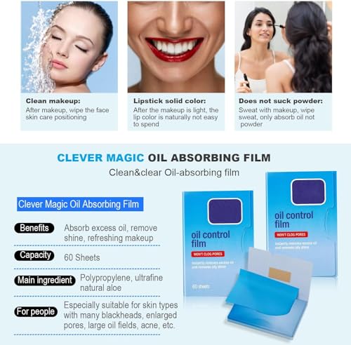 Oil Blotting Papers for Face - 2 Pack (120 Sheets)
