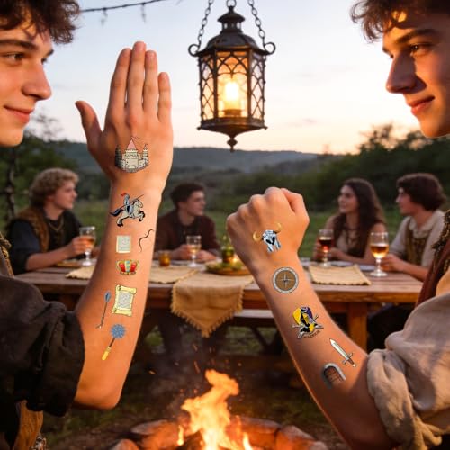 Medieval Castle Temporary Tattoos 20 Sheets 220 Pieces
