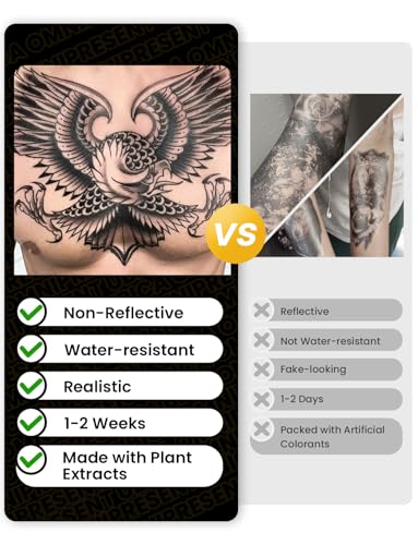 Semi-Permanent Cross Tattoo for Men, 2 Sheets Waterproof