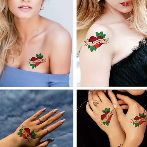 Rose Temporary Tattoos 6 Sheet Pack - Waterproof, 3-5 Days