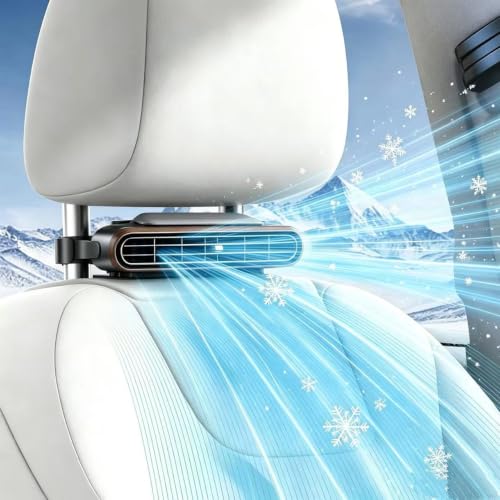 Car Seat Fan USB Powered Headrest Cooling Dual Turbo 3-Speed