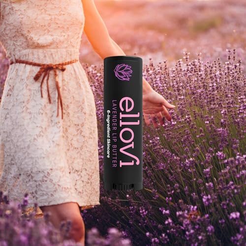 Ellovi Natural Lavender Lip Butter - Organic Lip Balm, Single Pack