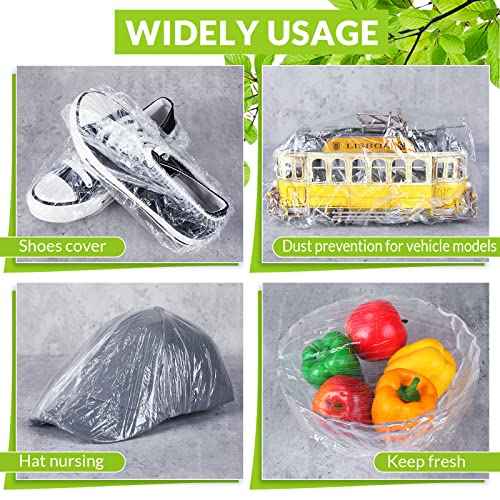 Retisee 1000 Pcs Disposable Shower Caps Bulk 18.2 Plastic Clear Hair Caps Elastic Large Thick Waterproof Bath Covers for Women Hair Care Cleaning Supplies Spa Hotel Salon Home Travel Accessories