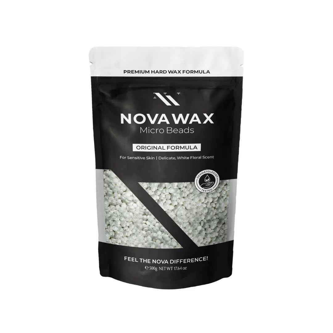 NOVA Wax 500g (1lb) Hard Waxing Beads for Painless Hair Removal, Perfect for Brazilian, Bikini, Face, Legs, Underarm, Back, and Chest