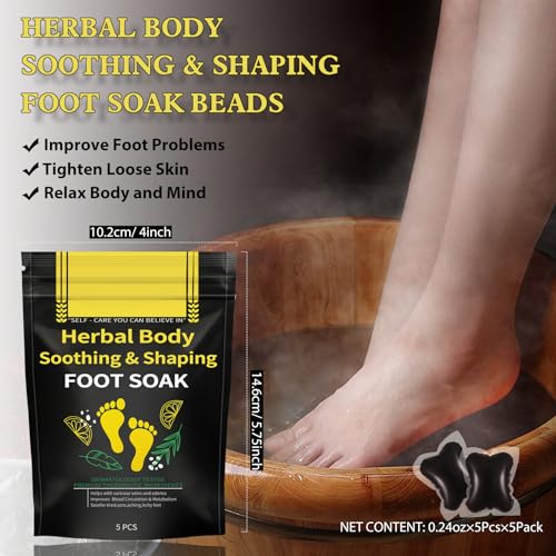 Herbal Detox Foot Soak Beads - Natural Ginger Cleansing Bath (25 Pack)