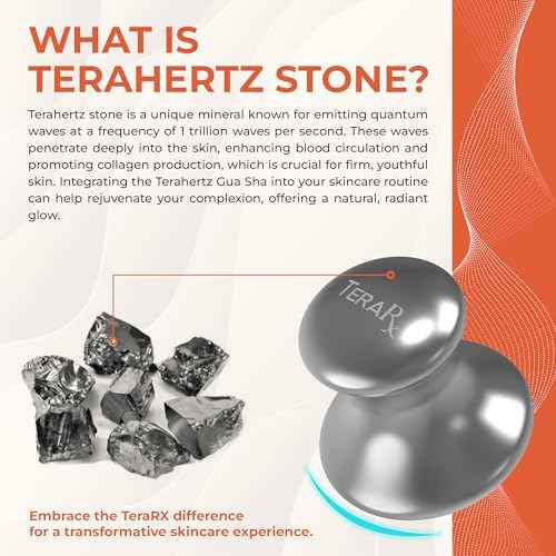 TeraRX¢ç Terahertz Stone Gua Sha & Massage Tools ? Authentic Terahertz Tools for Lymphatic Drainage, Tension Relief, and Facial Relaxation (Mushroom Gua Sha)