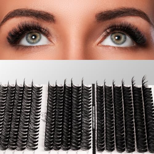 Magnetic SL 320pcs Lash Extensions Kit 40D 50D 100D - DIY False Lash Clusters with Bond+Seal, Remover, Applicator (11-20mm) - Includes 3 Styles