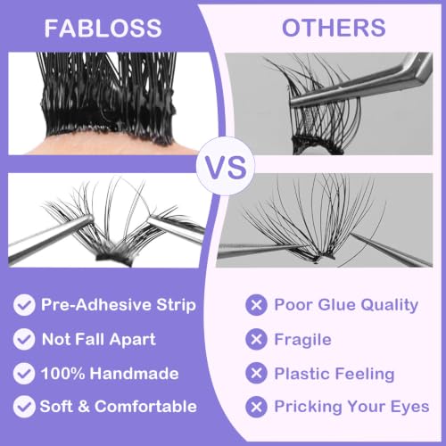 Self Adhesive Eyelash Clusters 40Pcs - Pre-Glued Press On Lashes