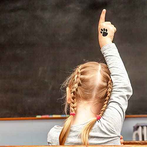 Paw Print Temporary Tattoos / 20 Double Paw Prints/Great for School & Team Spirit/Skin Safe/Removable (Black)