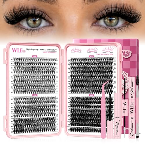 Lash Clusters Kit 640Pcs - D Curl 9-16mm with Bond, Remover & Tools