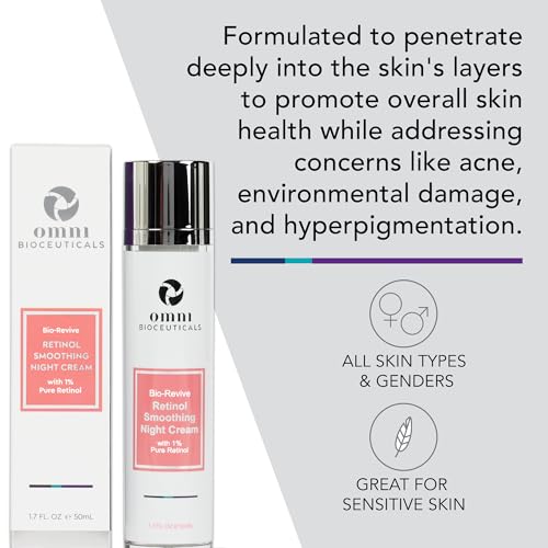 Omni Bioceuticals Bio-Revive Retinol Smoothing Night Cream with 1% Pure Retinol, 50ml