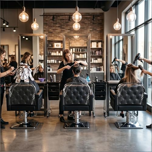 3-Piece Salon Chair Back Cover, PVC Waterproof Protector