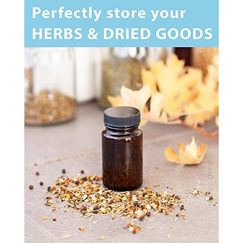 JUVITUS 2.5 oz / 75 ml Amber Glass Packer Bottle with Black Ribbed Lid (6 pack)