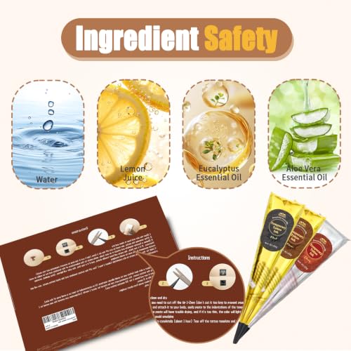 Temporary Tattoo Kit 146pcs with Stencils & 3 Ink Colors