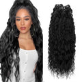 Natural Wavy Human Hair Bundles 22-26 Inch | #1B Black