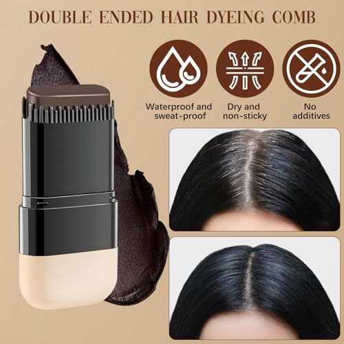 Javpav 2-in-1 Hair Color Stick - Waterproof Gray Coverage