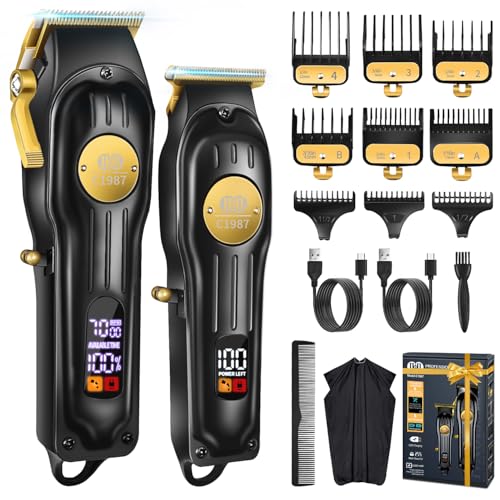 CIICII Mens Hair Clippers and Trimmers Set, Professional Cordless Barber Clippers for Hair Cutting Kit (Rechargeable USB Adjustable Beard & Hair Trimmer Haircut Kit) Clippers for Men DIY Home Salon
