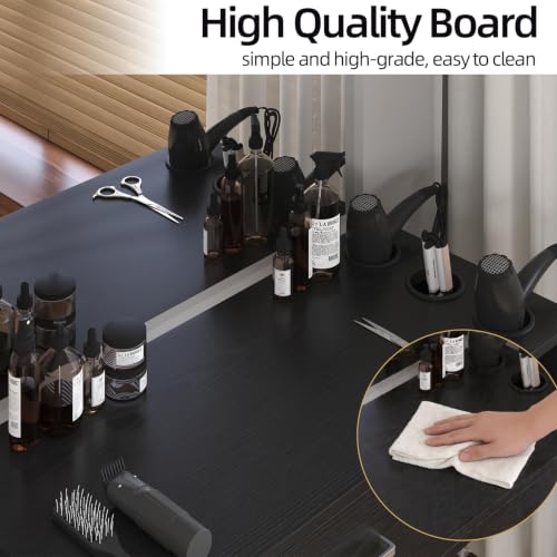 Wall Mount Salon Station Organizer with 3 Dryer Holders
