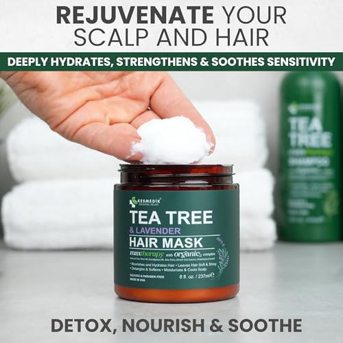 Tea Tree Hair Mask with Argan Oil & Biotin | Deep Conditioning Treatment