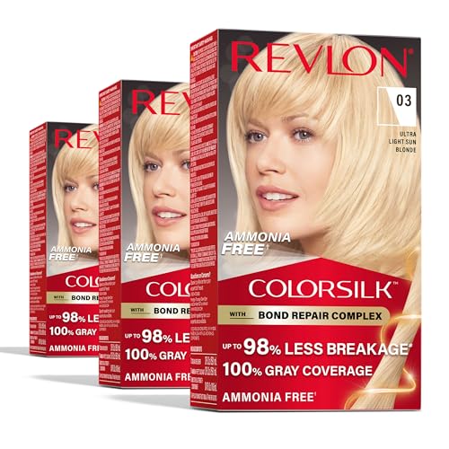 Revlon ColorSilk Bond Repair Hair Color 03 Ultra Light Sun Blonde 3-Pack