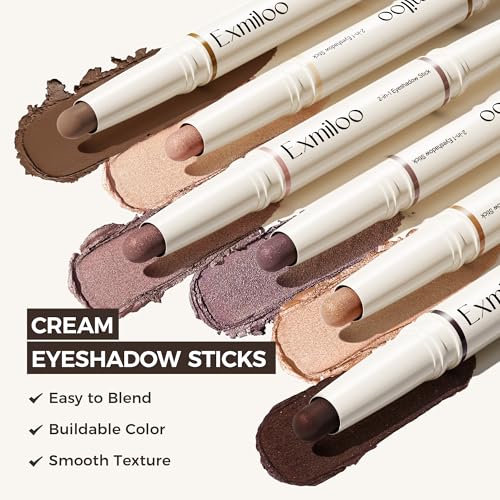 Exmiloo Dual-Ended Cream Eyeshadow Stick Set - 4 Shades