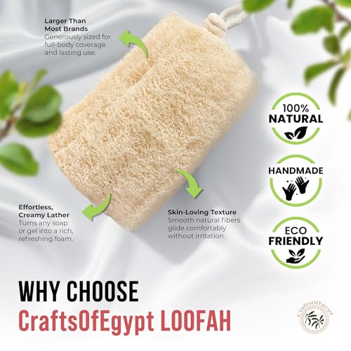Egyptian Loofah Sponge Pack of 3 - Natural Body Scrubber