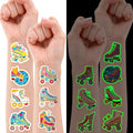96 PCS Glow In The Dark Roller Skate Temporary Tattoos