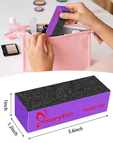 Maryton Nail Buffer 60/100 Grit Sanding Block 10-Pack