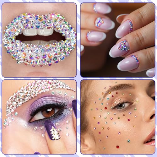 42-Color Jelly Rhinestones Kit with Glue – 34,000pcs 3mm AB Coated Gems for Nails, Crafts, Diamond Painting