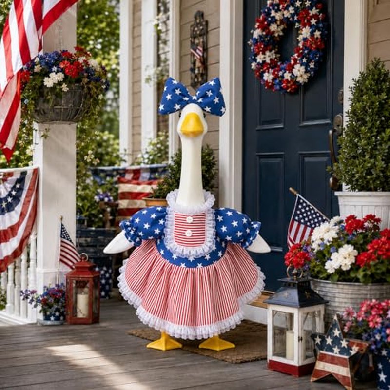 Patriotic 4th of July Porch Goose Outfit for 23 Inch Statue