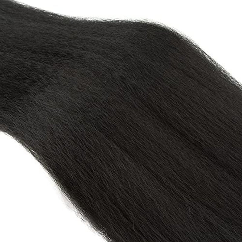 #1B Yaki Straight Human Hair Bundles 18 Inch 3 Pack
